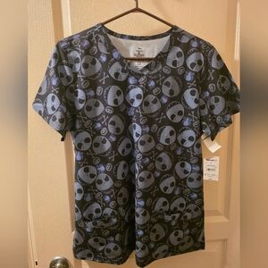 NWT Disney Nightmare Before Christmas Scrub Top Small